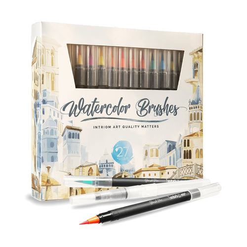 Watercolor Brush Pens Assorted Set Colored - Intriomart.com