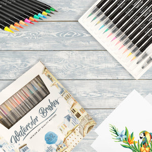 Watercolor Brush Pens Assorted Set Colored - Intriomart.com